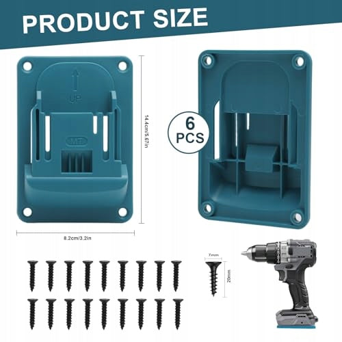 WALL MOUNT FOR MAKITA TOOLS 18V SET OF 6 PIECES PLASTIC ABS Manufacturer code Bez marki
