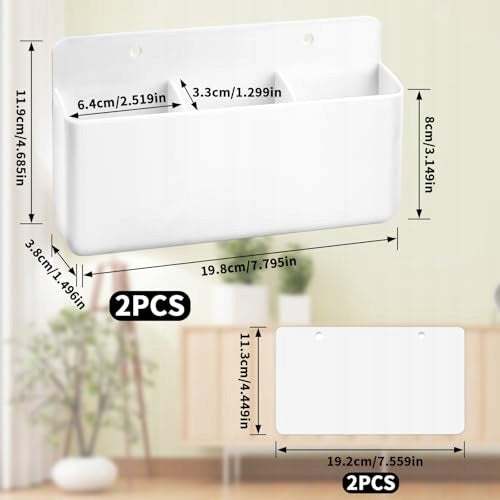 WALL MOUNT FOR REMOTE CONTROL WHITE ORGANIZER 2 PCS Manufacturer code Bez marki