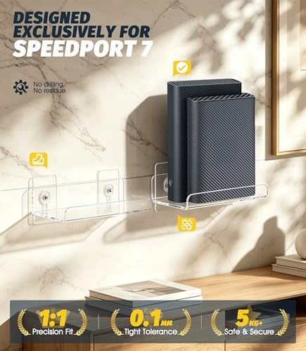 WALL MOUNT FOR TELEKOM SPEEDPORT 7 ACRYLIC ROUTER WITHOUT DRILLING Manufacturer code Bez marki