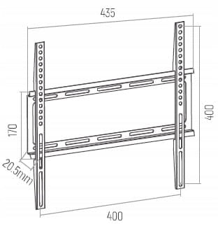 WALL MOUNT FOR TV 26''- 55'' HANGER 50kg + ACCESSORIES BRACKER Model F400