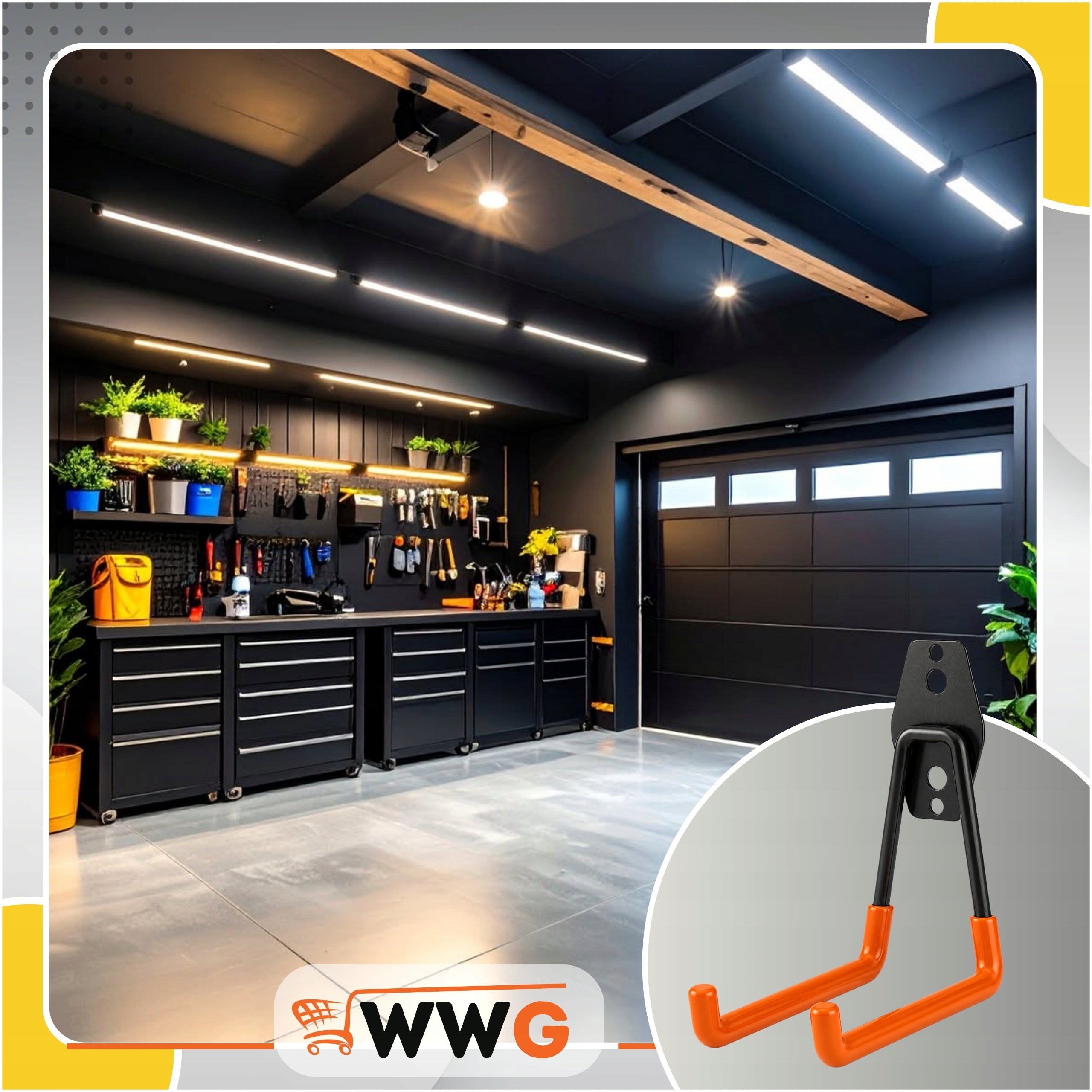 WALL MOUNT HANGER HOOK FOR GARAGE WORKSHOP LARGE FOR TOOLS 30KG 17CM Product depth 4 cm