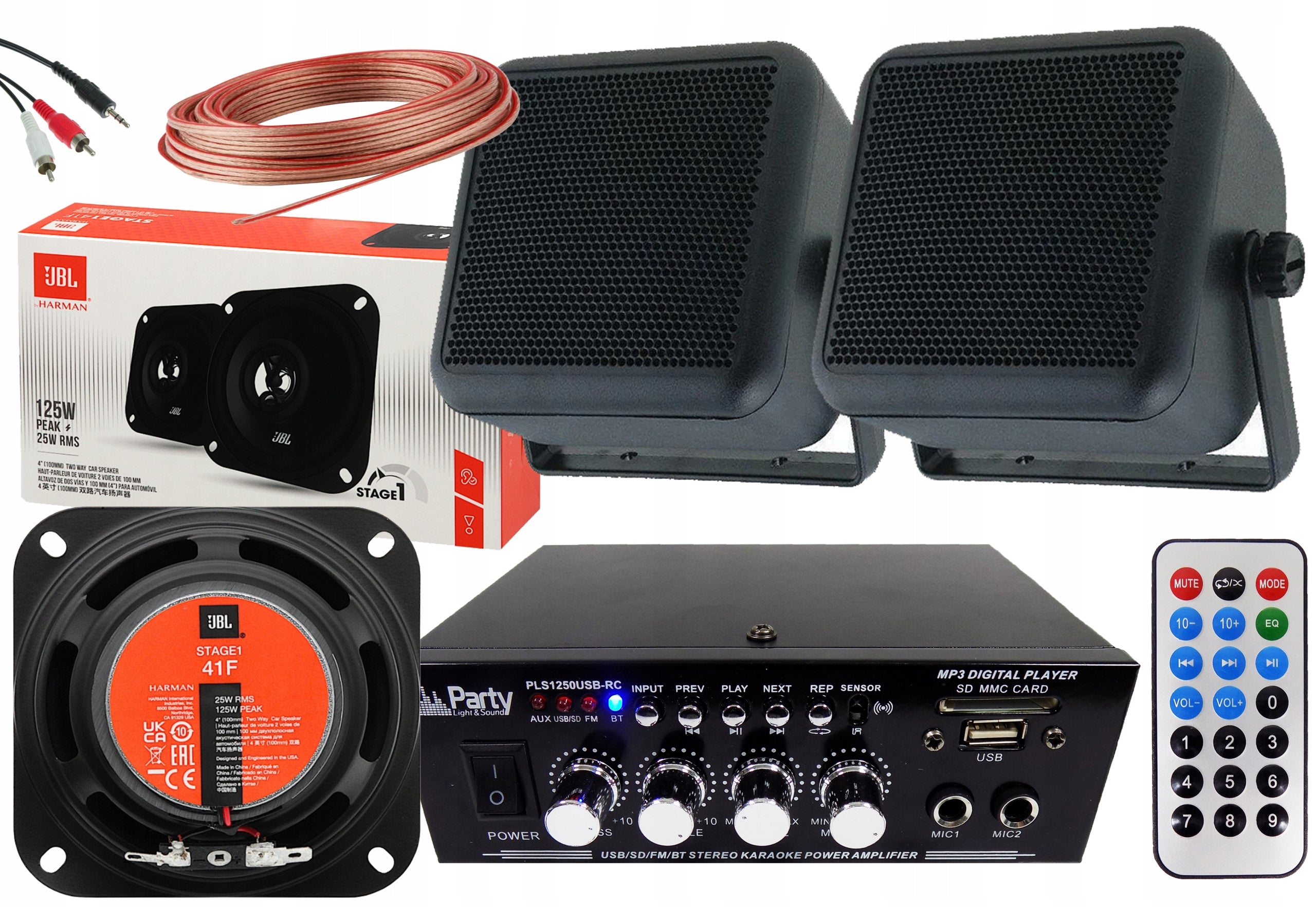 WALL MOUNTED CEILING SPEAKERS SURFACE MOUNTED JBL AMPLIFIER SOUND SYSTEM