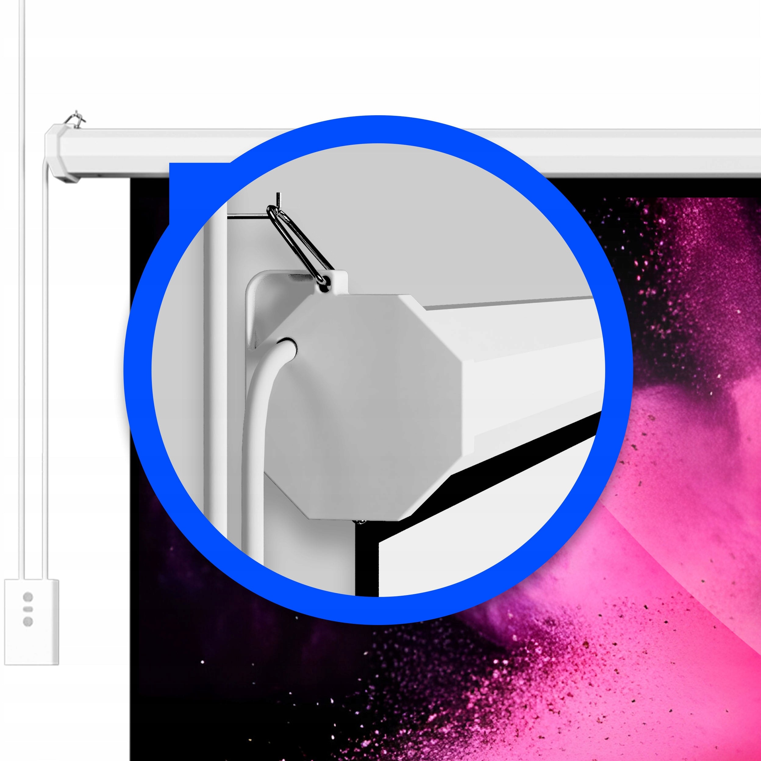 WALL PROJECTION SCREEN 120 INCHES PROJECTOR ELECTRIC AUTOMATIC REMOTE CONTROL Packaging status original