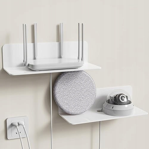 WALL RACK ACRYLIC SELF-ADHESIVE WHITE WITHOUT DRILLING SET OF 2 PCS.