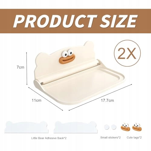 WALL RACK SELF-ADHESIVE FOLDING WITHOUT DRILLING FOR BATHROOM 17 8 CM 2 Manufacturer code Bez marki