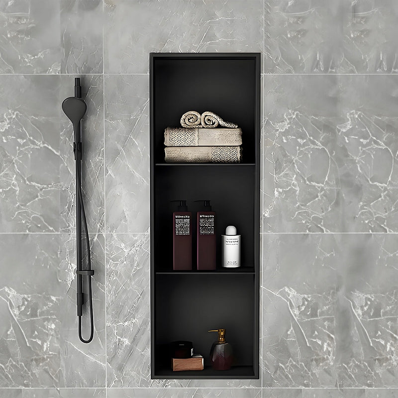 WALL RECESSED BATHROOM SHELF WITH FLANGE TRES 90X30X10 CM BLACK EAN (GTIN) 5905186129321