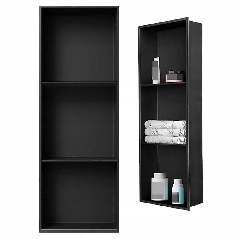 WALL RECESSED BATHROOM SHELF WITH FLANGE TRES 90X30X10 CM BLACK