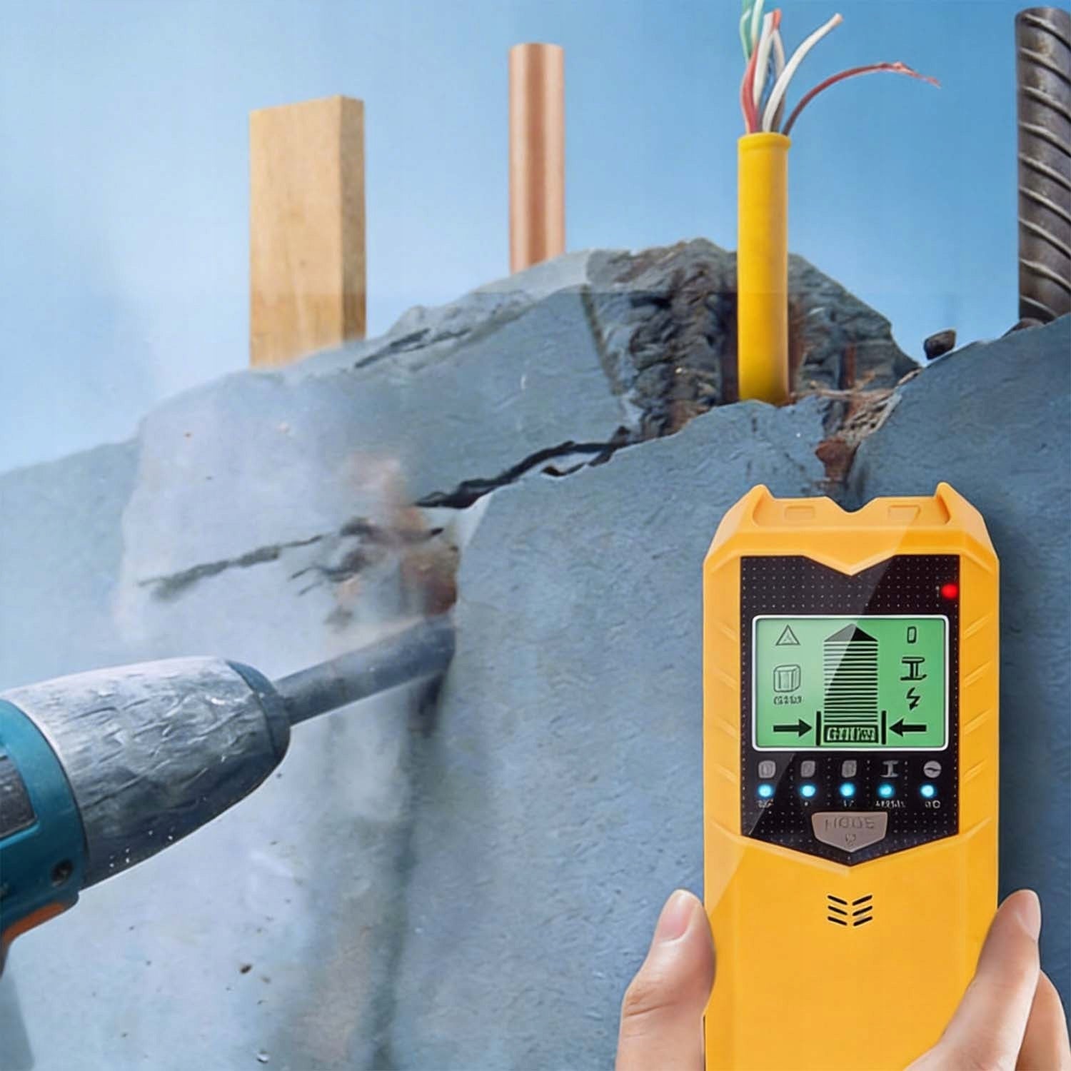 WALL SCANNER METAL WOOD WIRE DETECTOR CABLE DETECTOR 5IN1 LCD Brand no brand
