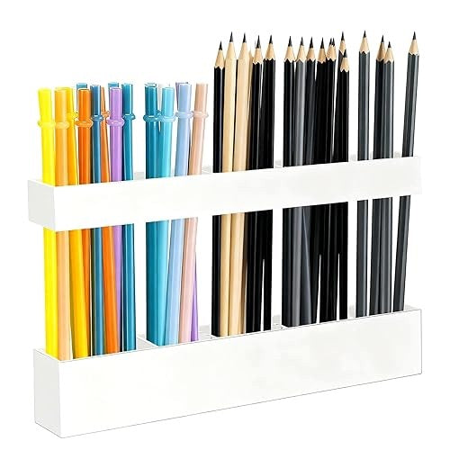 WALL STRAW ORGANIZER ACRYLIC WHITE WITH DRAINER 5 COMPARTMENTS