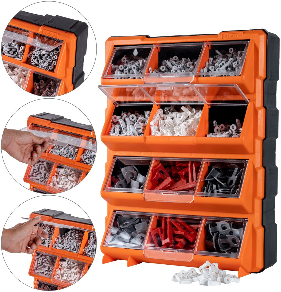 WALL WORKSHOP Organizer 12 COMPARTMENTS 2in1 TACTIX Brand Tactix