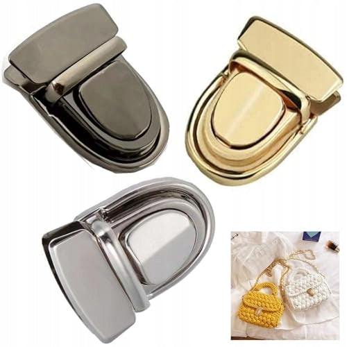 WALLET LOCKS PUSH LOCK METAL BLACK GOLD SILVER SET OF 6 Brand no brand