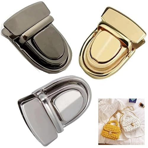 WALLET LOCKS PUSH LOCK METAL BLACK GOLD SILVER SET OF 6