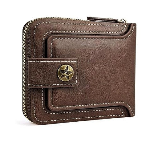 WALLET MEN'S VINTAGE LEATHER PU THIN MULTI-CARD 8 COMPARTMENTS FOR MEN