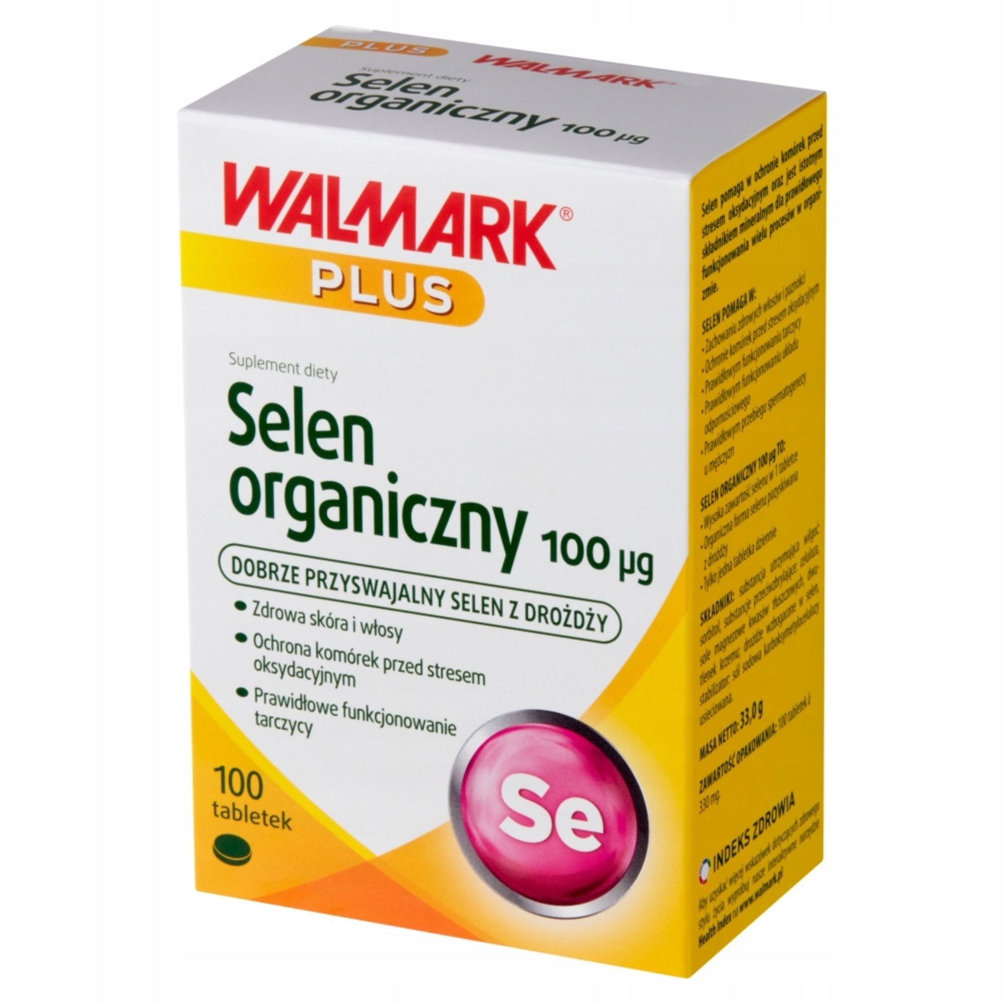 WALMARK Organic Selenium 100 mcg - 100 tablets Name other