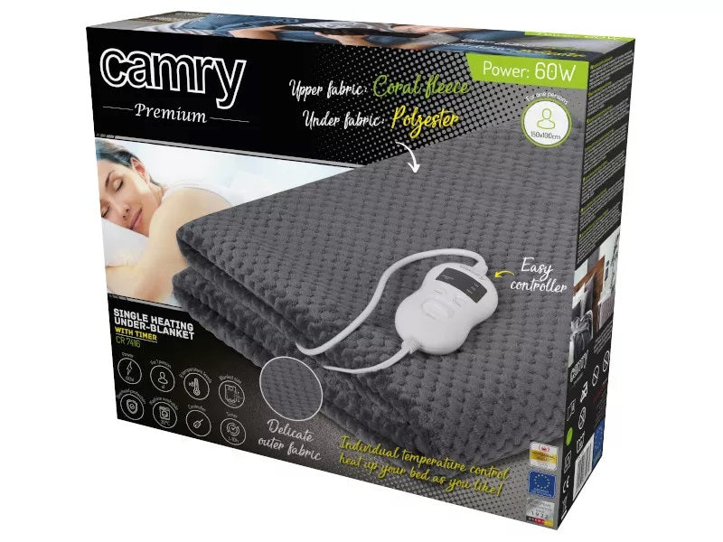 WARM BLANKET ELECTRIC HEATING MAT SOFT COZY 150 X 100 TIMER Color gray