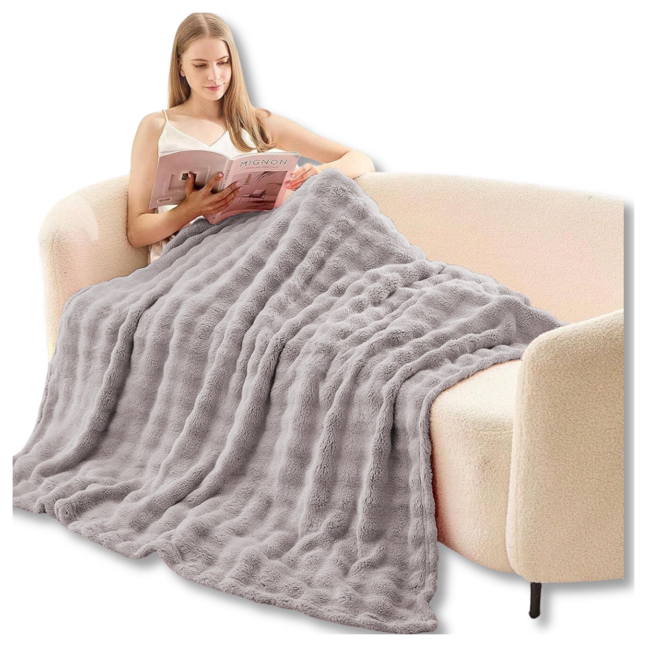WARM BLANKET EMBOSSED 200X220 PLAID BEDSPREAD MEL DIFFERENT COLORS