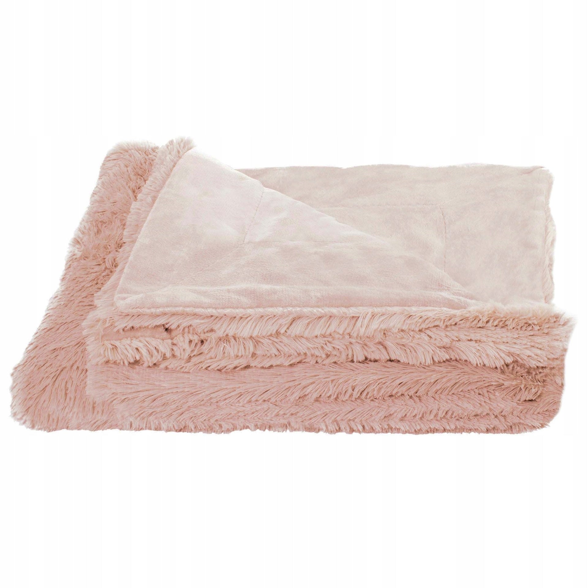 WARM BLANKET PLAID WOOLLY FURRY DOUBLE-SIDED BEDSPREAD 160x200 cm Brand Springos