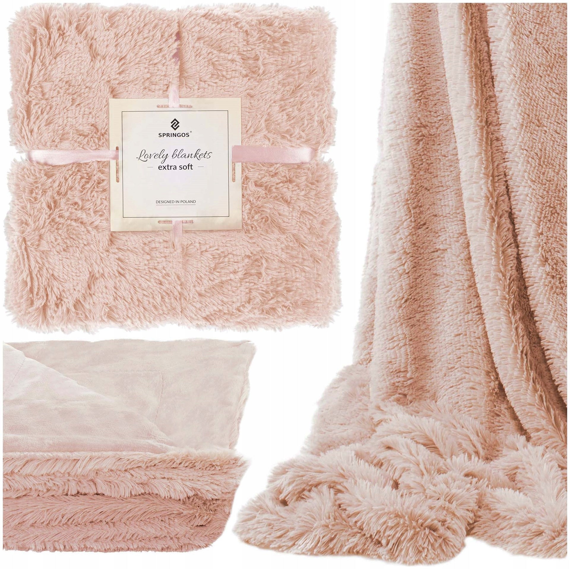 WARM BLANKET PLAID WOOLLY FURRY DOUBLE-SIDED BEDSPREAD 160x200 cm Packaging status original