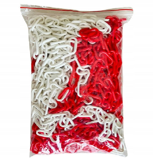 WARNING CHAIN 6 MM - 25 M ROAD PLASTIC STRONG WHITE AND RED Manufacturer code Łańcuch plastikowy 25 M