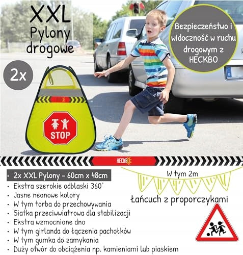 WARNING CONES FOR CHILDREN NEON REFLECTIVE SAFETY 2 PCS. Manufacturer code Bez marki