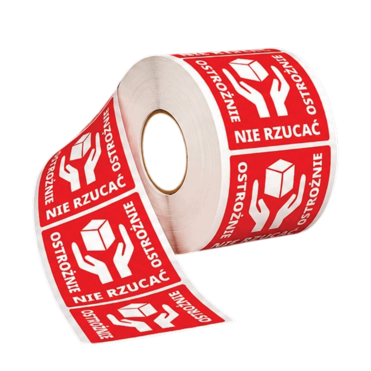 WARNING LABELS CAUTION DO NOT THROW STICKERS 55x55 mm 1000 pcs Manufacturer code Naklejki OSTROŻNIE NIE RZUCAĆ 55x55 mm 1000sz