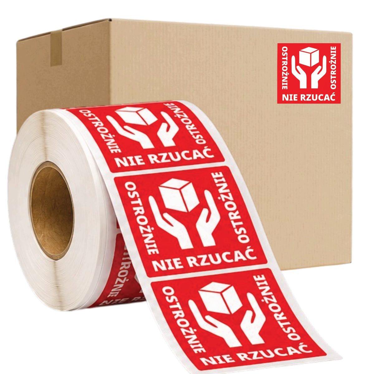 WARNING LABELS CAUTION DO NOT THROW STICKERS 55x55 mm 1000 pcs Packaging status original