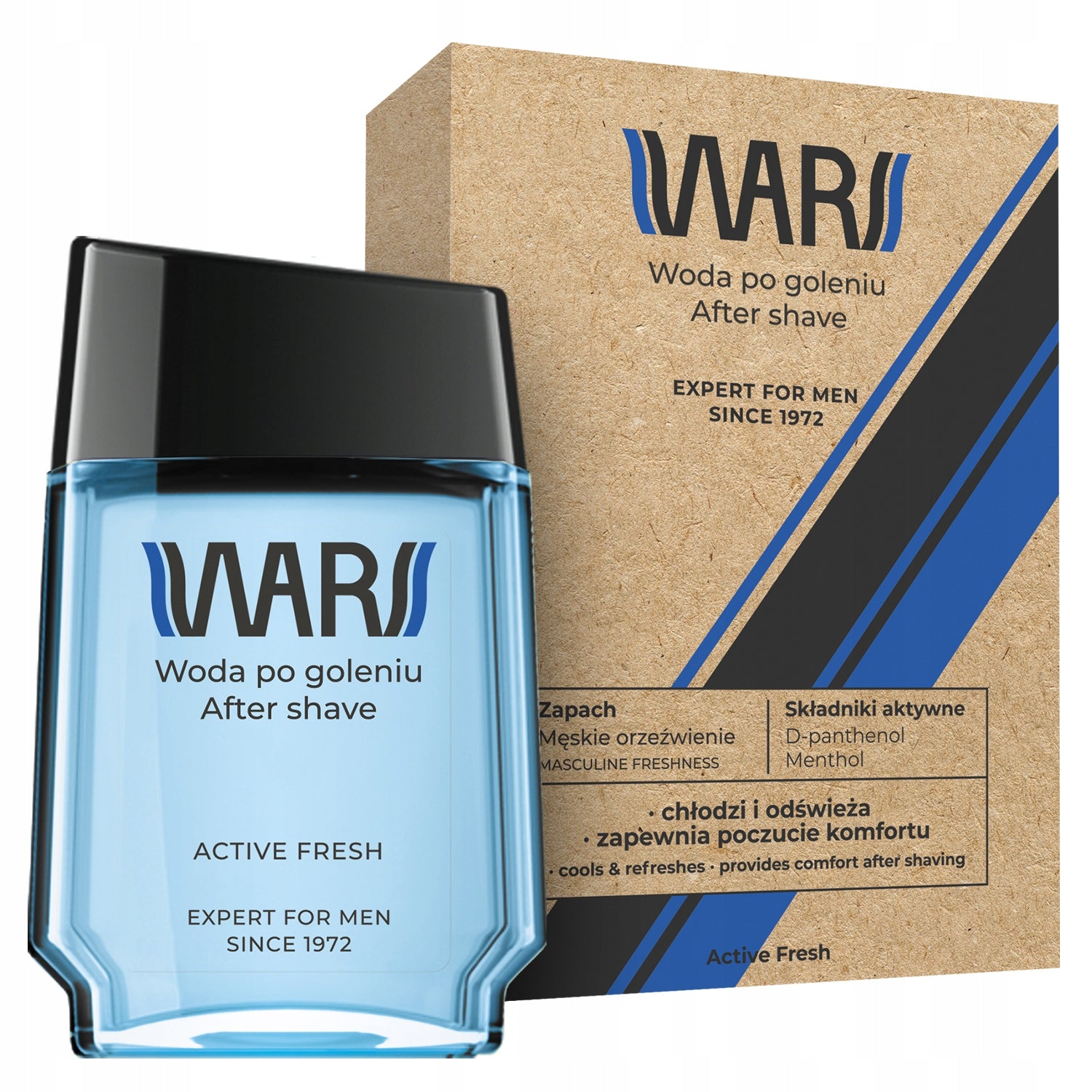 WARS EXPERT FOR MEN Aftershave 90ml ACTIVE FRESH / ice effect