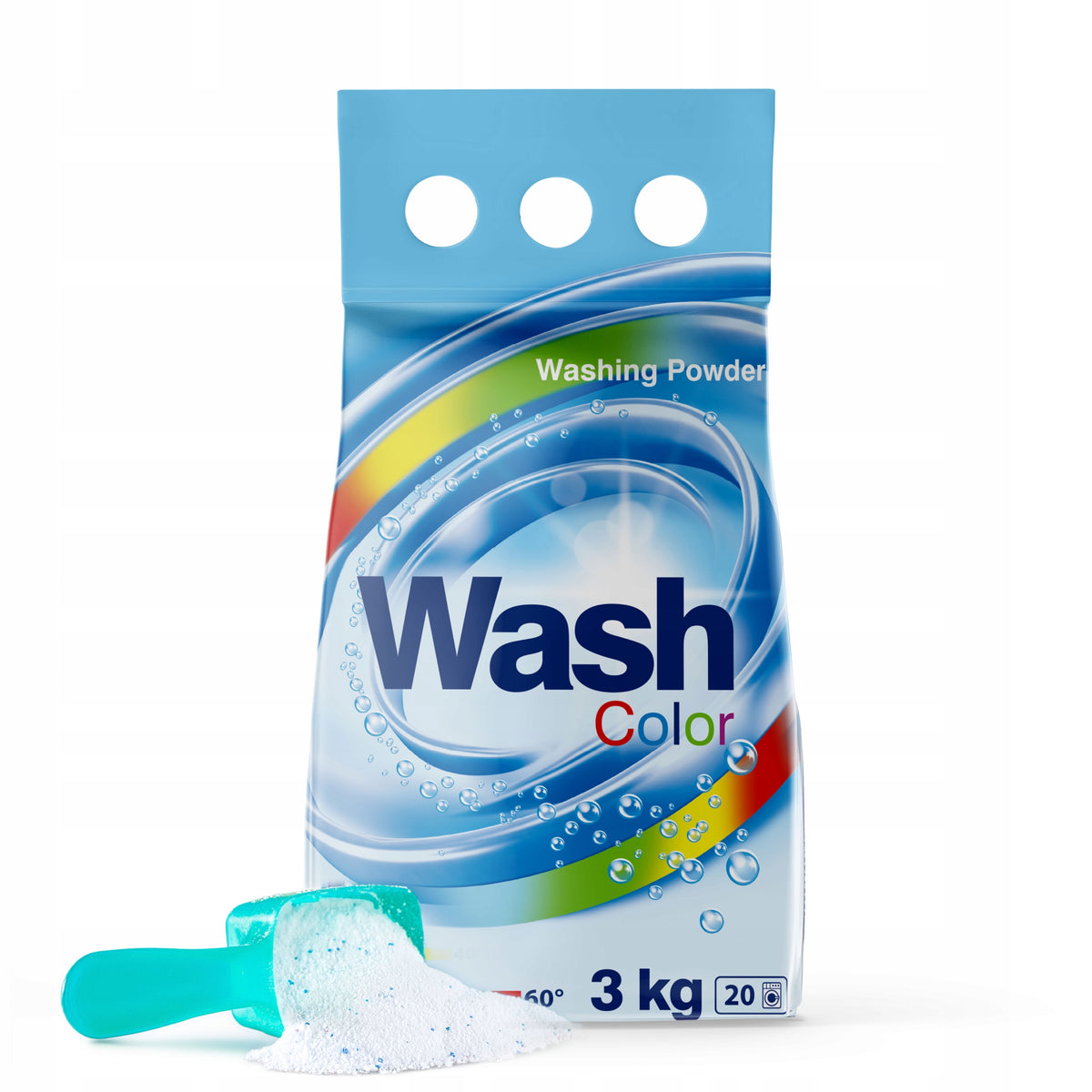 WASH Color Washing Powder 3kg LARGE PACKAGING / COLOR PROTECTION