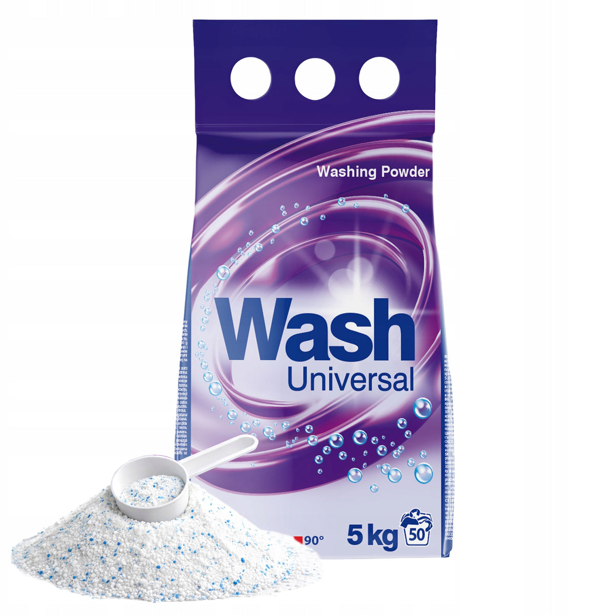 WASH Universal Washing Powder 5KG LARGE PACKAGING / EFFECTIVE WASHING
