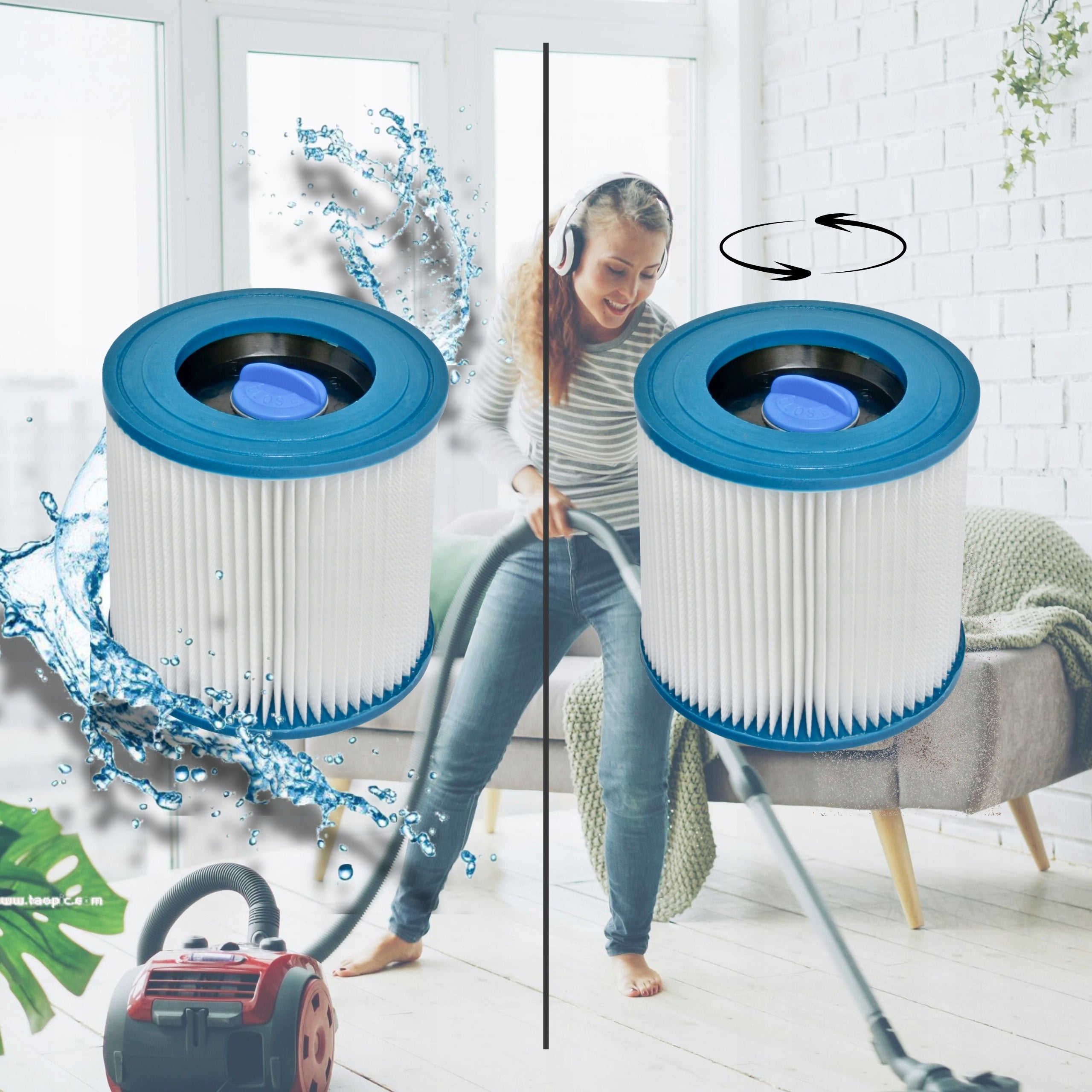 WASHABLE FILTER FOR KARCHER MV2 MV3 WD2 WD3 SE4001 WD2 PLUS KWD V17 V15 V12 Model ASH-0136