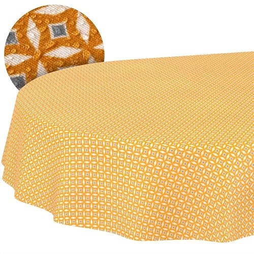 WASHABLE TABLECLOTH RETRO GEOMETRIC YELLOW 220X140 CM GARDEN decoration Brand no brand