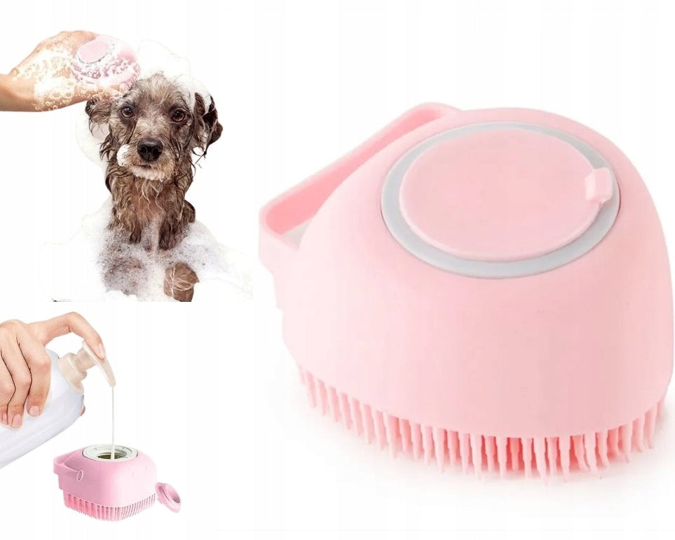 WASHER DOG WASH GLOVE CAT SILICONE BRUSH 43 pink