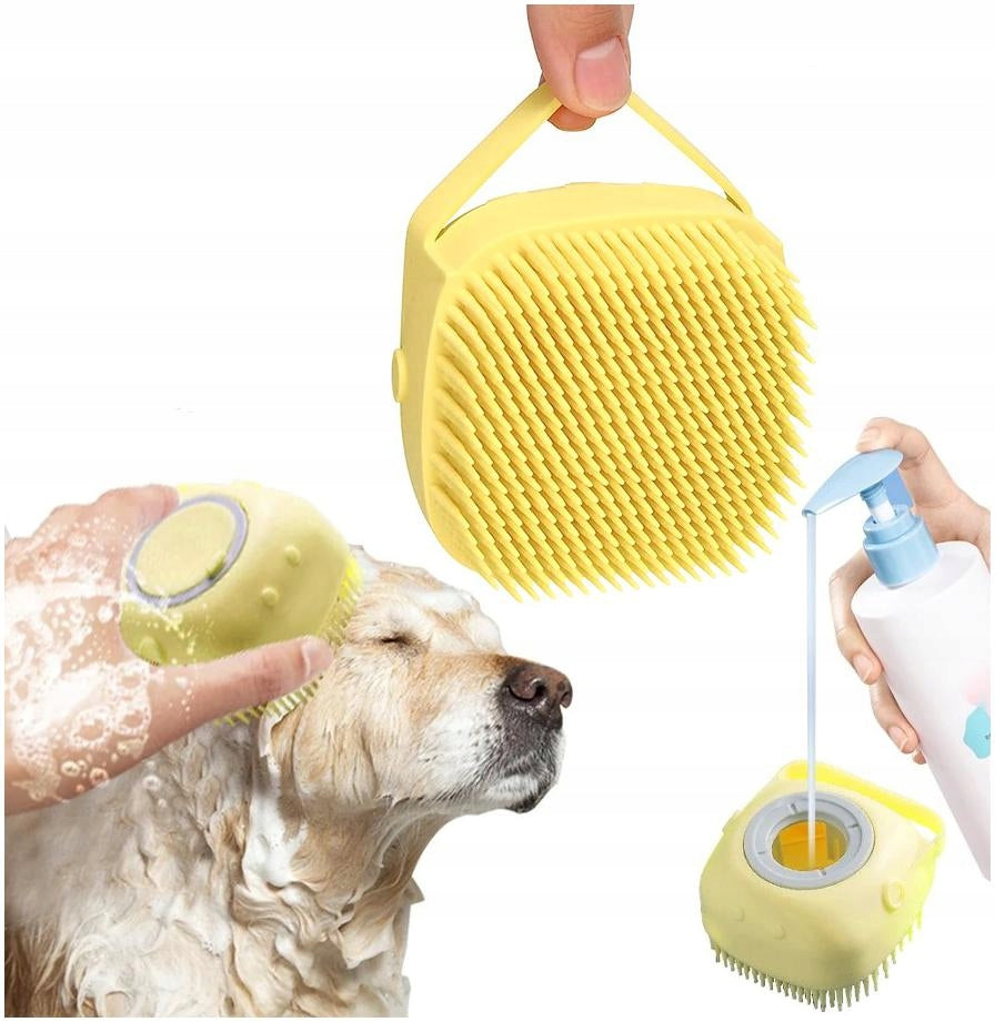 WASHING BRUSH WITH CAT DISPENSER DOG WASHER