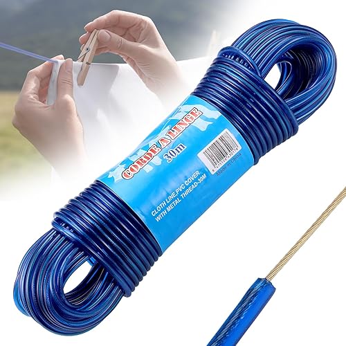 WASHING CABLE 30M STEEL CORE 4MM DURABLE FOR HOME CLOTHES