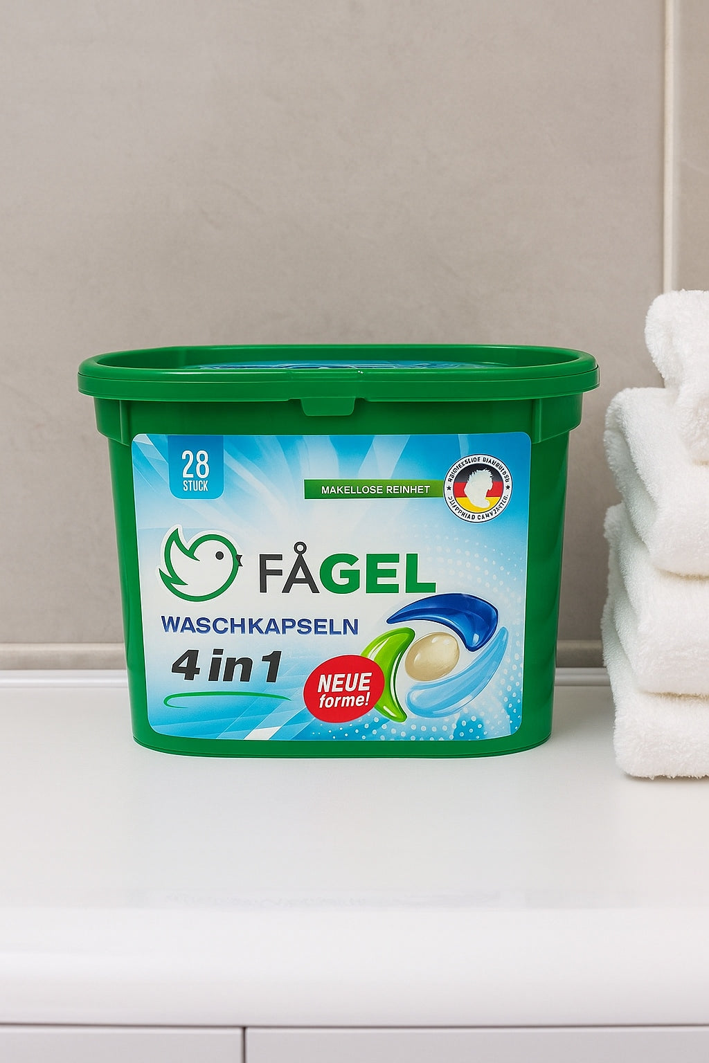 WASHING CAPSULES 4IN1 FAGEL 28PCS WASHING UNIVERSAL COLOR-WHITE FABRICS Packaging status original