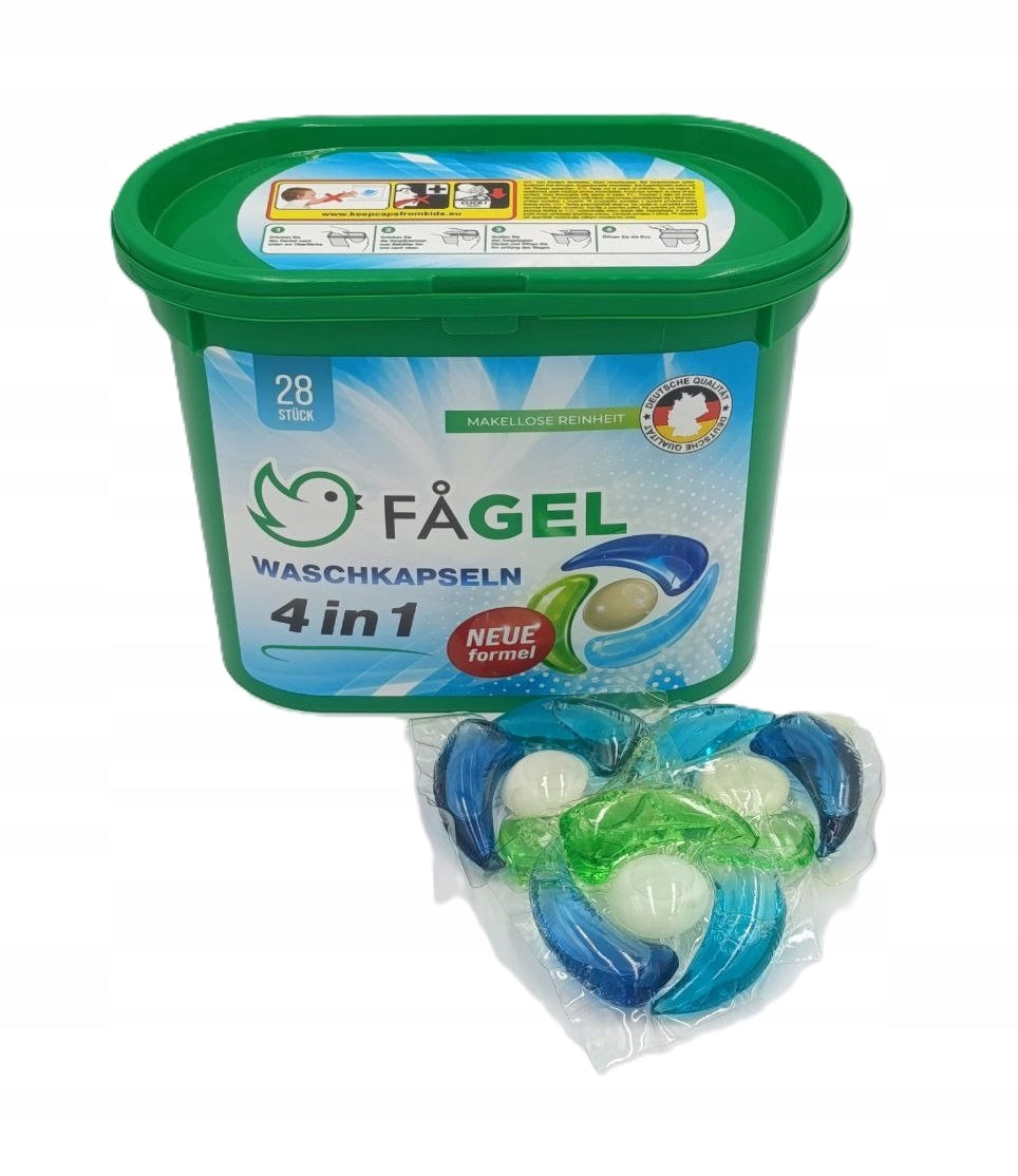 WASHING CAPSULES 4IN1 FAGEL 28PCS WASHING UNIVERSAL COLOR-WHITE FABRICS