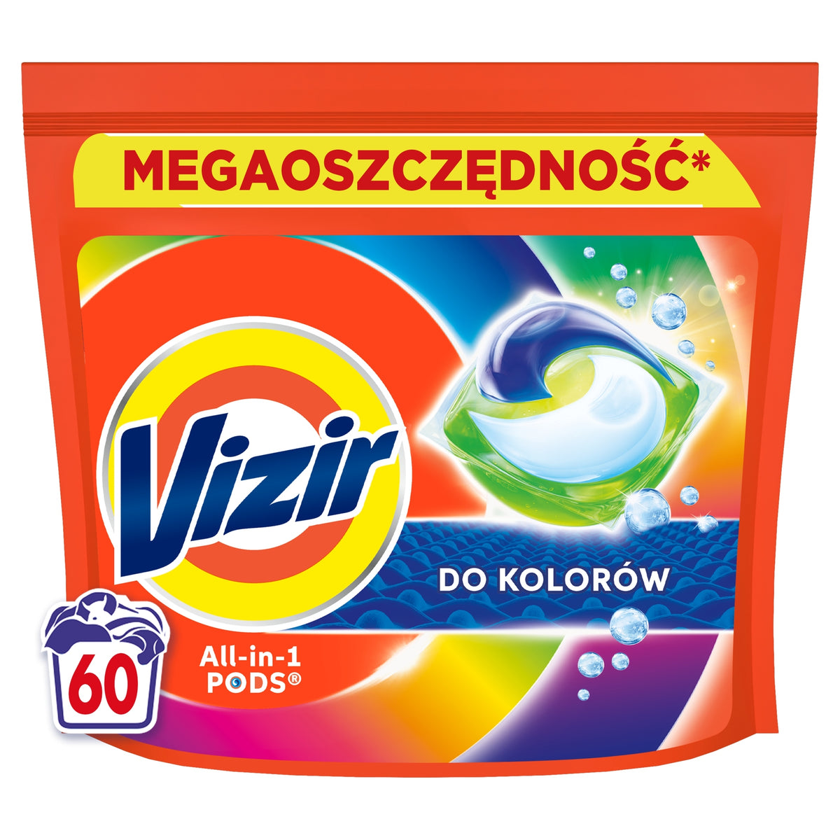 WASHING CAPSULES 60 WASHES COLOR ALL IN ONE PODS VIZIR EFFECTIVE Packaging status original