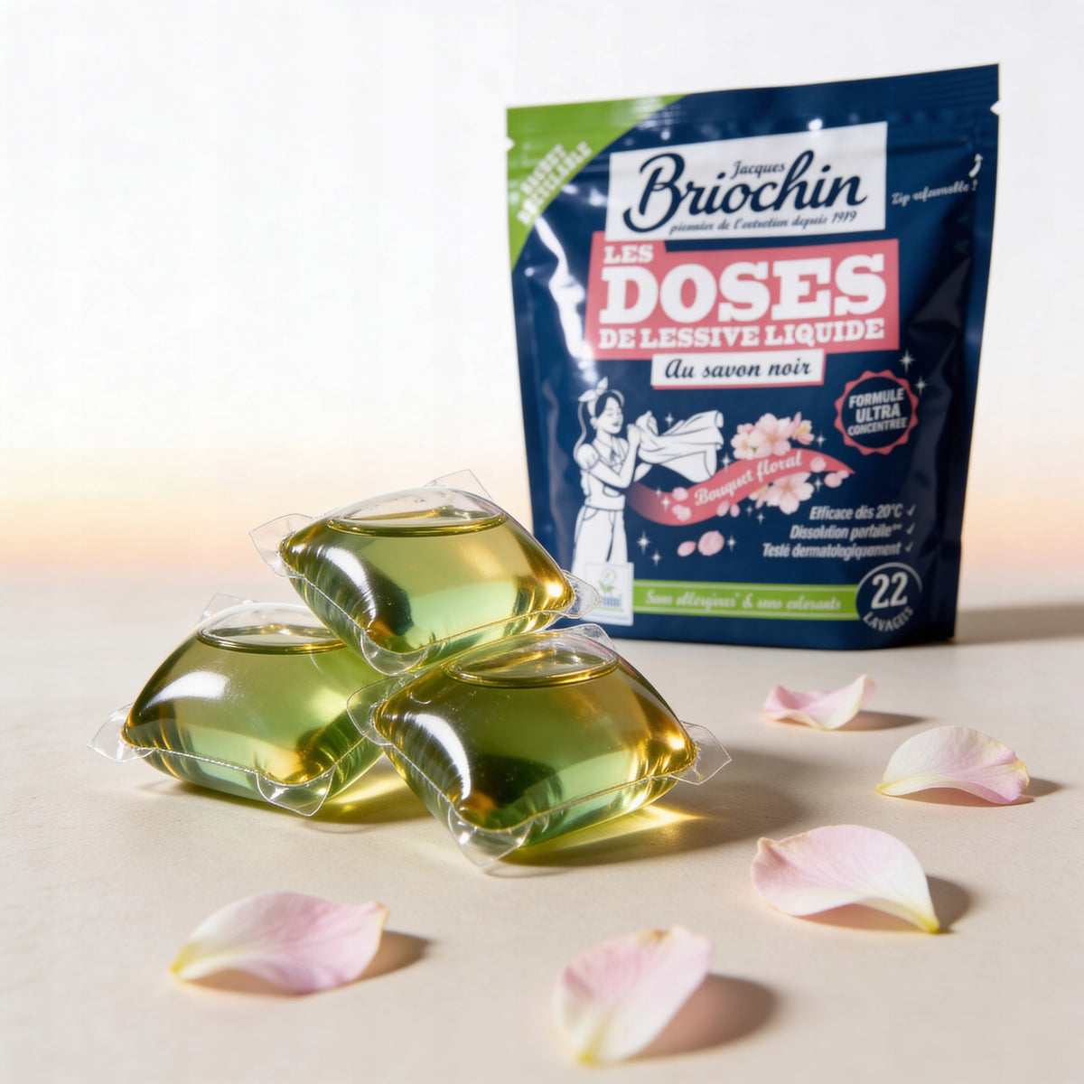 WASHING CAPSULES GREY SOAP FLORAL FRAGRANCE 22 PCS. BRIOCHIN EU ECOLABEL Brand Briochin