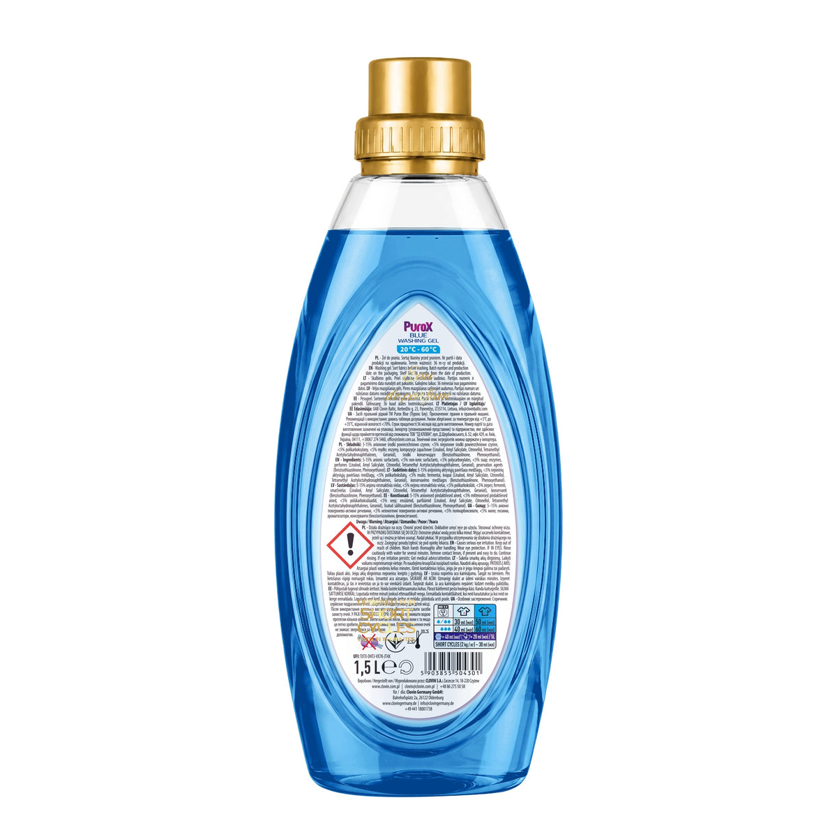 WASHING GEL PUROX SHORT CYCLE BLUE (1,5 L / 50 WASHES) INNOVATIVE Packaging status original