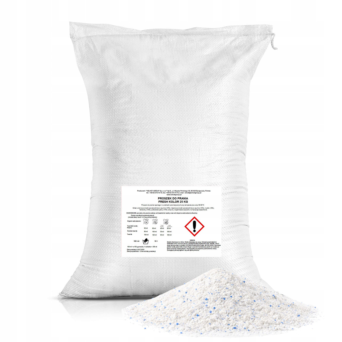 WASHING POWDER FOR COLORED FABRICS LARGE PACKAGE 25KG INDUSTRIAL WASHING
