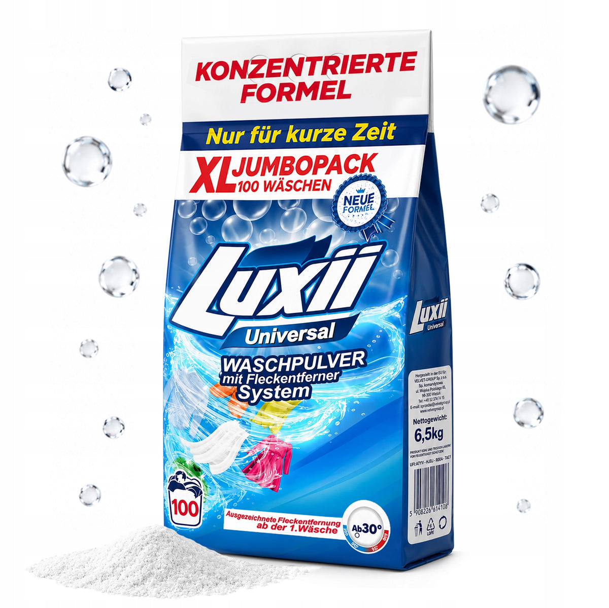 WASHING POWDER LUXII UNIVERSAL 6,5KG PACK XXL 100 WASHES + freebie Manufacturer code 5908226614252