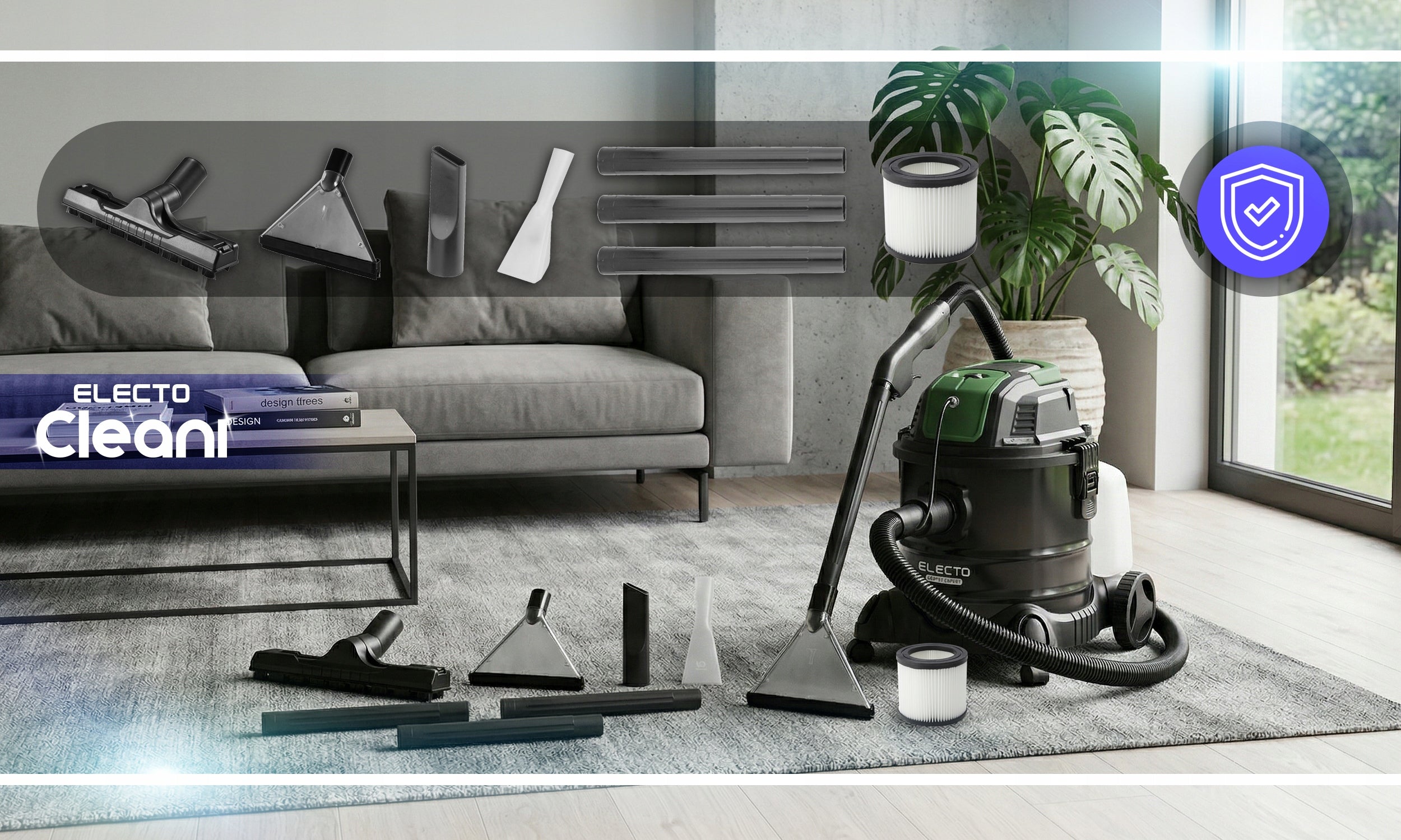 WASHING VACUUM CLEANER POWERFUL 2600W NARROW SUCTION CUP FOR WASHING CARPET UPHOLSTERY 3in1 Dominant color black