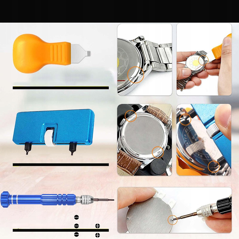 WATCH BATTERY REPLACEMENT TOOL, WATCH CASE OPENER Number of items in the set 81