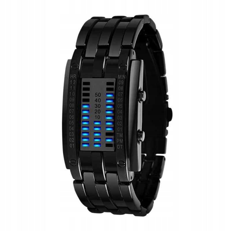 WATCH BINARY BRACELET LED LED METAL ELECTRONIC WOMEN'S MEN'S Kind digital