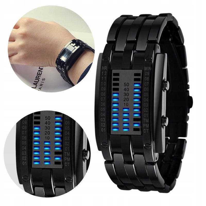 WATCH BINARY BRACELET LED LED METAL ELECTRONIC WOMEN'S MEN'S Type wristwatch