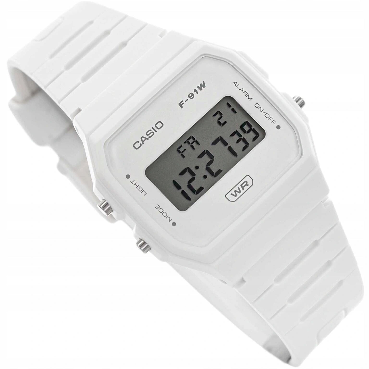 WATCH CASIO F-91WB-7AEF WHITE ON THE DATE BAR STOPWATCH BACKLIGHT