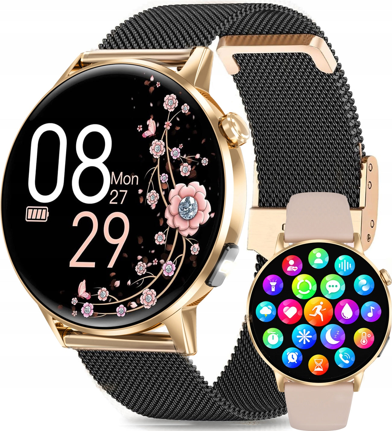 WATCH SMARTWATCH FLASHLIGHT AMOLED BLOOD PRESSURE MONITOR GLUCOSE MEASUREMENT TALK