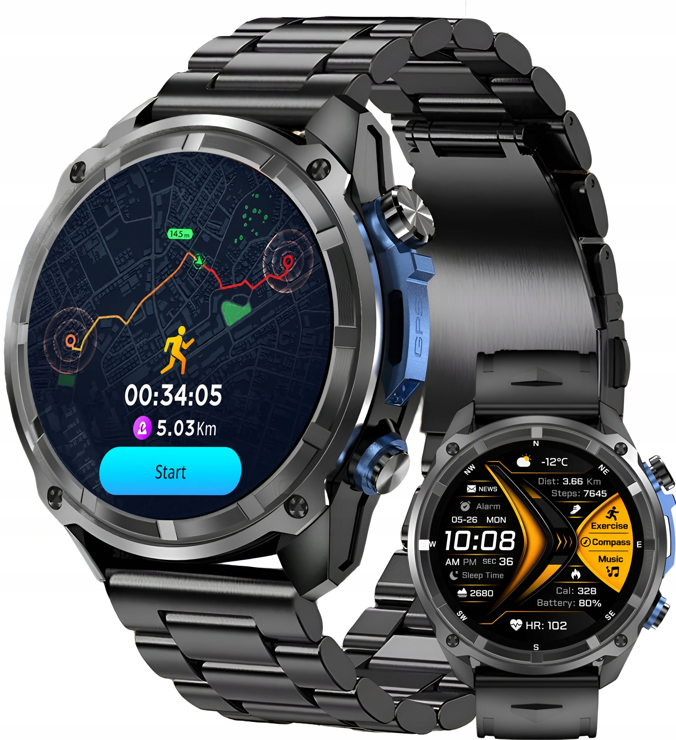 WATCH SMARTWATCH FLASHLIGHT GPS 860MAH AMOLED VOICE RECORDER 4GB VIDEO PHOTOS