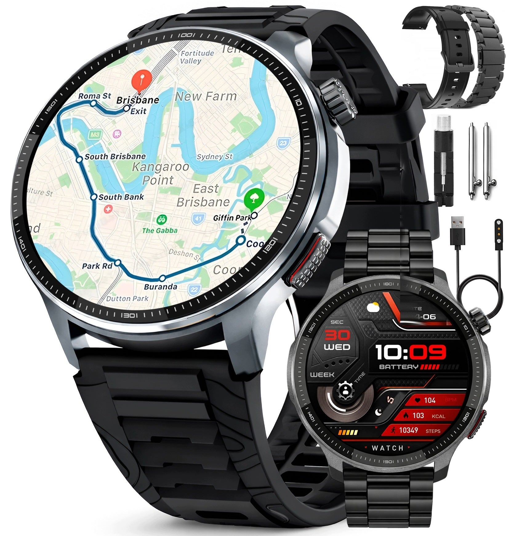 WATCH SMARTWATCH GPS LZ6 MAPS AMOLED VIDEO RECORDER PHOTOS APPS