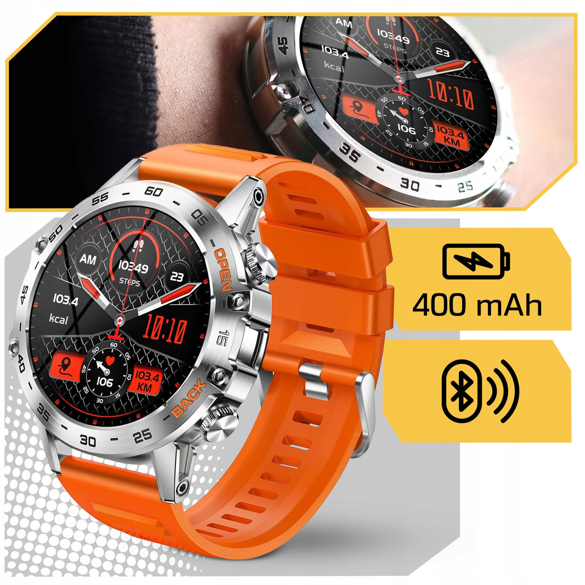 WATCH SMARTWATCH MEN'S CONVERSATIONS WOMEN'S POLISH MENU SPORT POMARAŃ Packaging status original